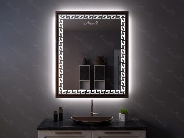 Зеркало с подсветкой в алюминиевой раме Handel