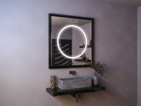 Зеркало с подсветкой в металлической раме Augusta