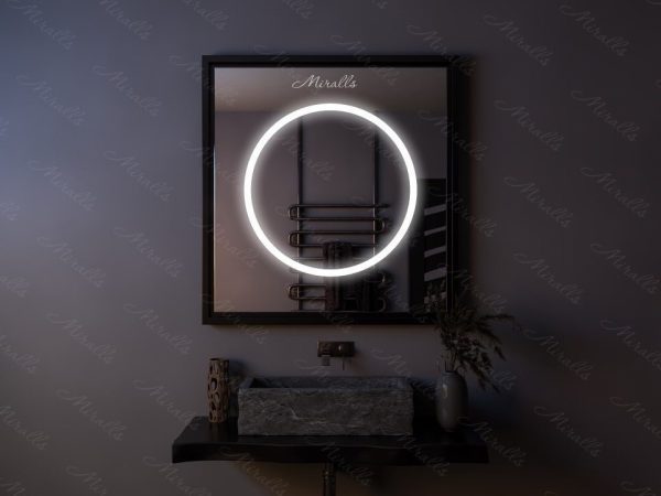 Зеркало с подсветкой в металлической раме Augusta