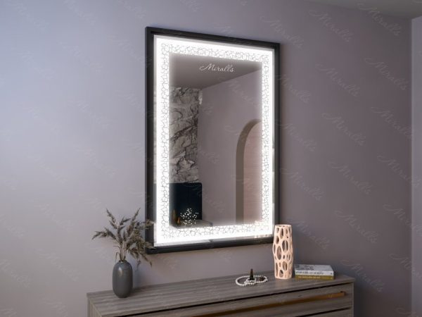 Зеркало с подсветкой в металлической раме Lafonten