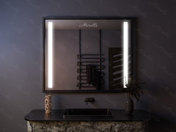 Зеркало с подсветкой в металлической раме Laurito