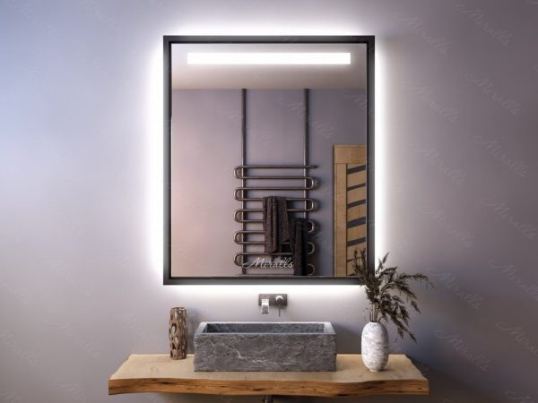 Зеркало с подсветкой в металлической раме Madeira