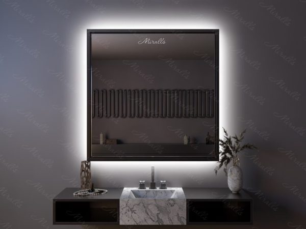 Зеркало с подсветкой в металлической раме Ottava
