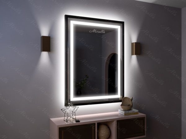 Зеркало с подсветкой в металлической раме Melburne