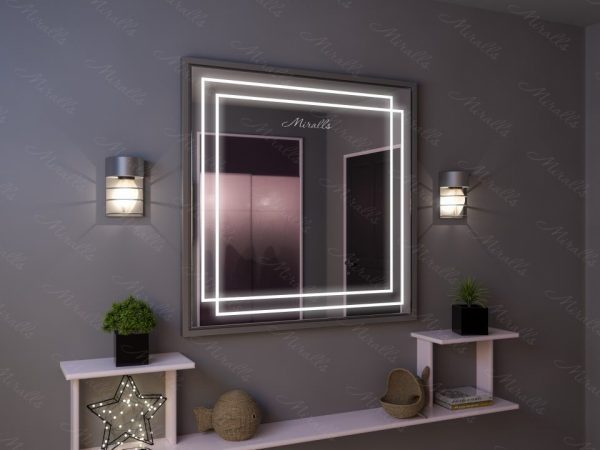 Зеркало с подсветкой в металлической раме Roxolana