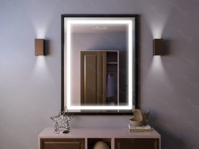 Зеркало с подсветкой в металлической раме Sandia