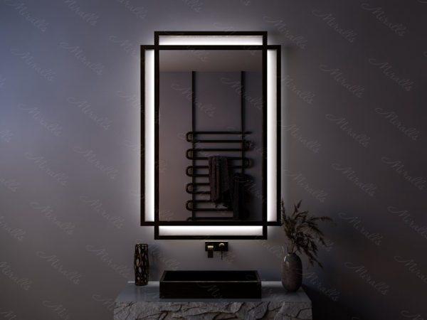Зеркало с подсветкой в дизайнерской раме Lerida Extra
