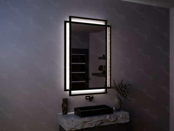 Зеркало с подсветкой в дизайнерской раме Lerida Extra