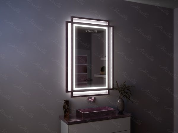 Зеркало с подсветкой в дизайнерской раме Lerida Plus