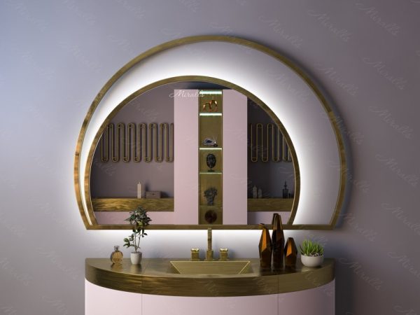 Зеркало с подсветкой в дизайнерской раме Pavia Extra