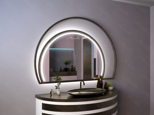 Зеркало с подсветкой в дизайнерской раме Pavia Plus