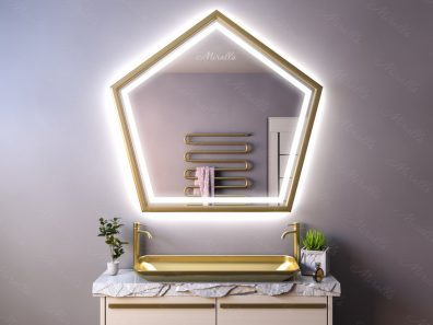Зеркало с подсветкой в металлической раме Arevis Plus