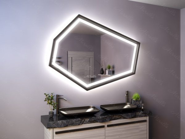 Зеркало с подсветкой в металлической раме Rabat Plus