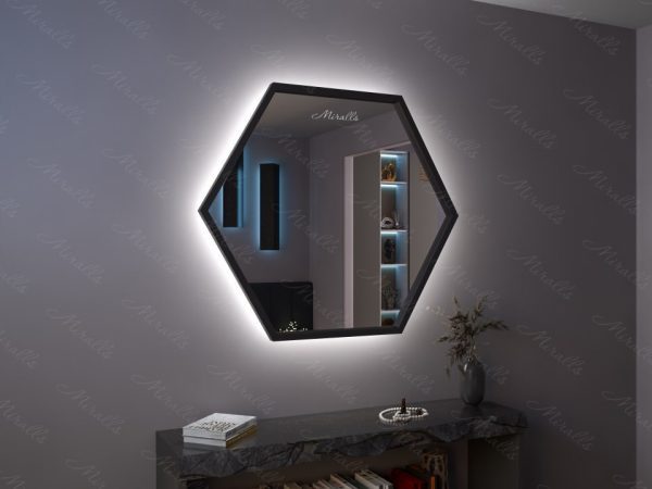 Зеркало с подсветкой в металлической раме Valona Extra