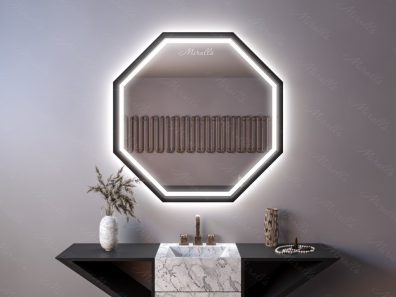 Зеркало с подсветкой в металлической раме Voako Plus