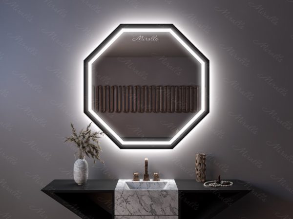 Зеркало с подсветкой в металлической раме Voako Plus