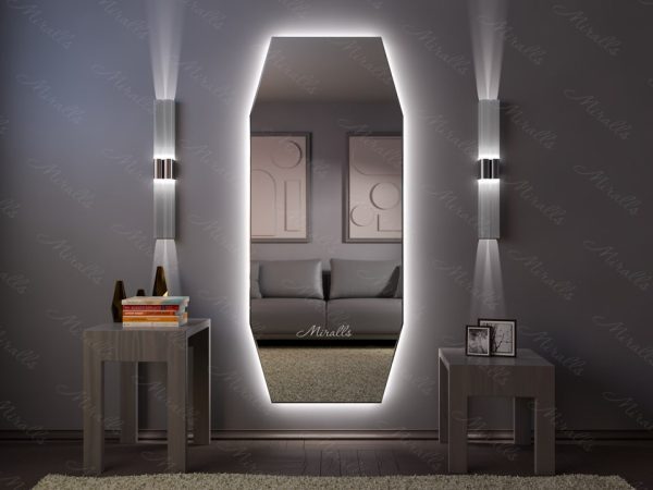 Многоугольное зеркало с подсветкой Ripples Extra
