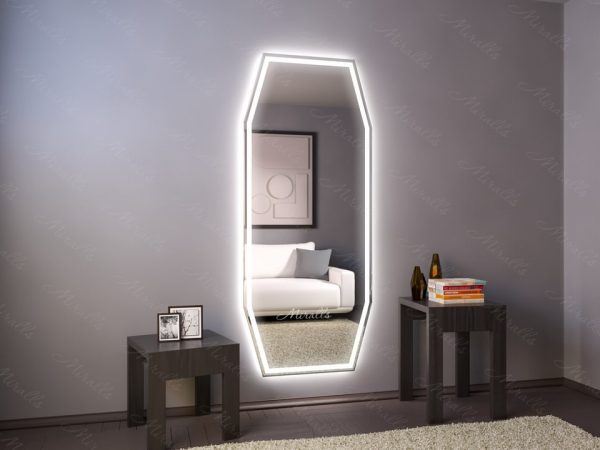 Многоугольное зеркало с подсветкой Ripples Plus
