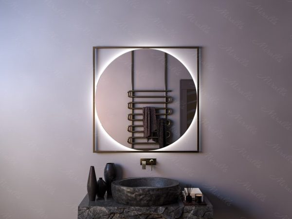 Зеркало с подсветкой в дизайнерской раме Ancona Extra