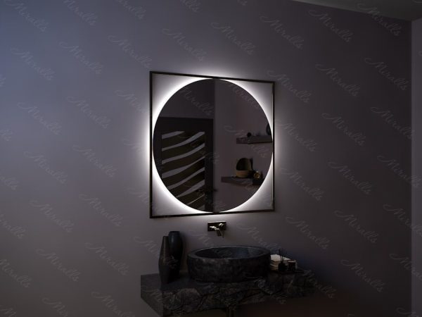 Зеркало с подсветкой в дизайнерской раме Ancona Extra