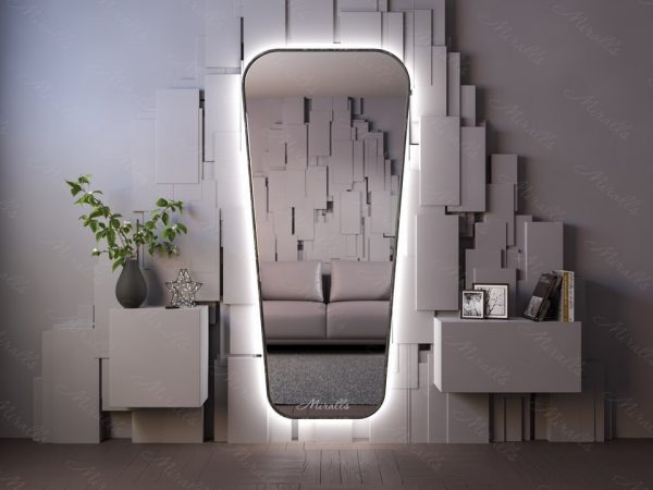 Зеркало с подсветкой в дизайнерской раме Andor Extra