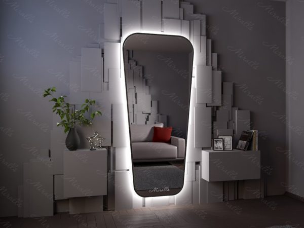 Зеркало с подсветкой в дизайнерской раме Andor Extra