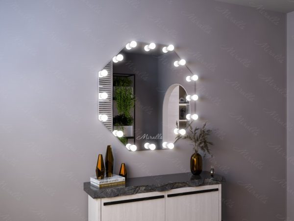 Многоугольное зеркало с лампочками Radiant