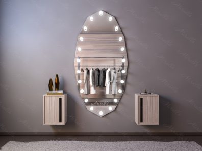 Зеркало с лампочками необычной формы Eleanor