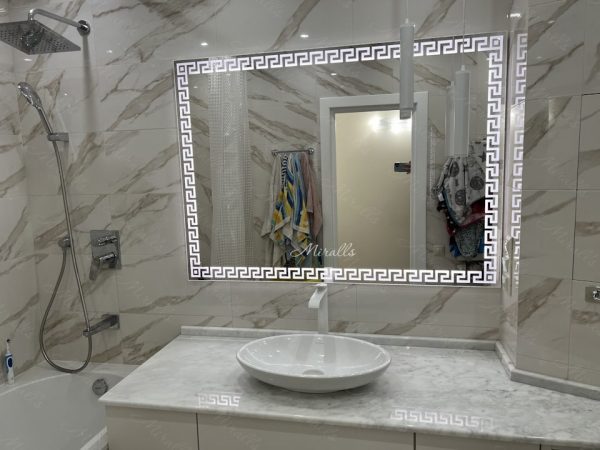 Прямоугольное зеркало с художественной подсветкой Gianni