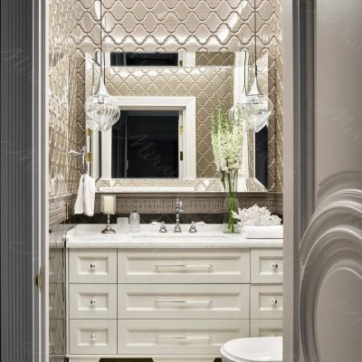 Зеркало Provance в интерьере ванной комнаты