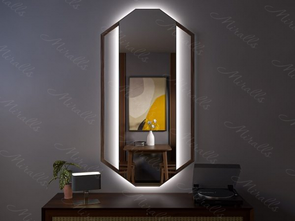 Зеркало с подсветкой в деревянной раме Empreror Extra