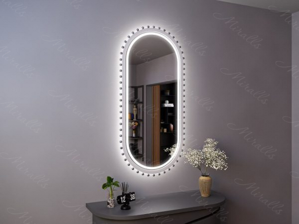 Зеркало с подсветкой в деревянной раме Navia Plus