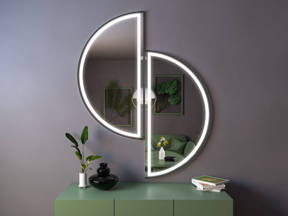 Зеркало с подсветкой в дизайнерской раме Emerson Plus