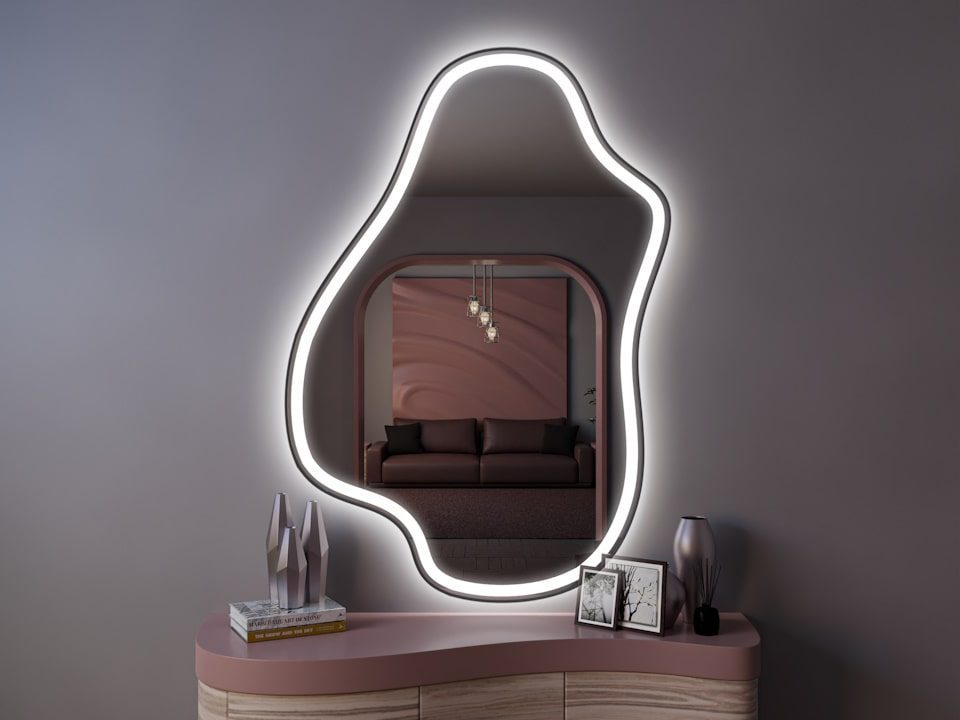Зеркало с подсветкой в дизайнерской раме Magellan Plus